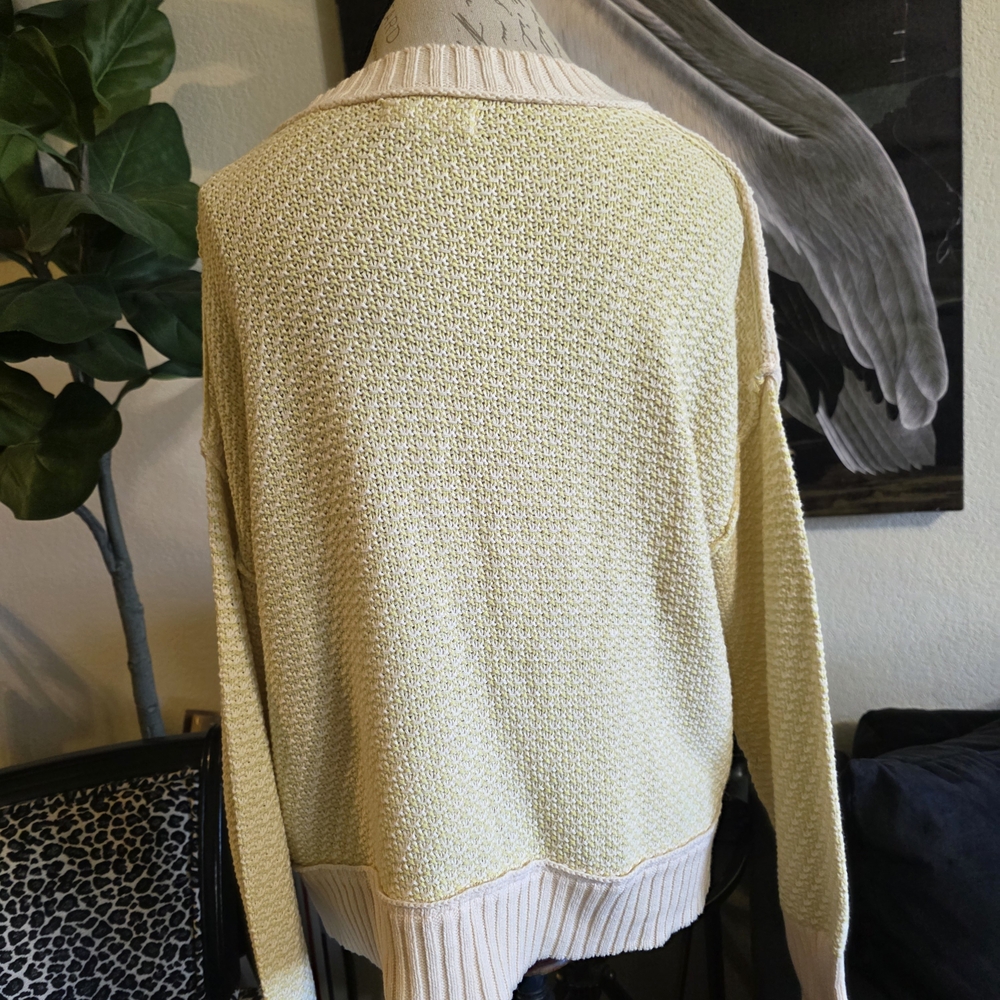 Anthropologie By Together Cable Knit Striped Oversized Sweater - Picture 5 of 10